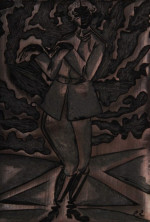 Stefan Szmaj, Artur Swinarski (Artur Swinarski tańczący), płyta linorytnicza, 22,3 x 15,3 cm