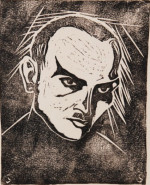 Stefan Szmaj, Autoportret, 1916, linoryt na kremowym papierze, odbitka stanowa, 17 x 13,7 cm