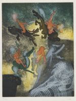 Roberto Matta, from the series Hom'mere Chaosmos, 1974, colored lithography on Japon nacré paper, 49 x 37.5 cm