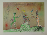 Roberto Matta, from the series All Cosmicstrippers, 1975, colorful lithograph, 32.5 x 44 cm