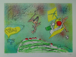 Roberto Matta, z cyklu All Cosmicstrippers, 1975, kolorowa litogafia, 32,5 x 44 cm