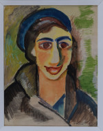 B. Stawiński, Portret Berty Grunberg, 1932, akwarela, papier, 18,7 x 14,5 cm